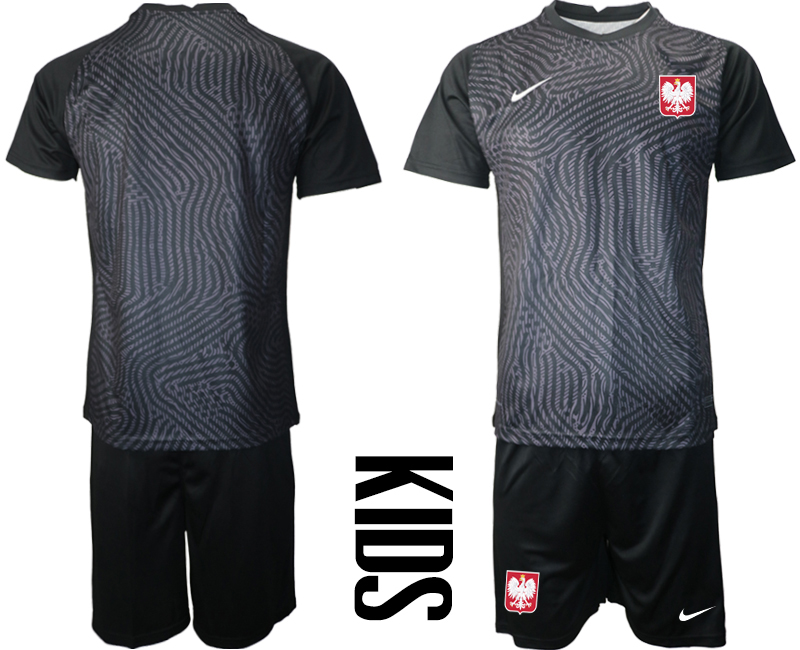 2021 European Cup Poland black Youth goalkeeper soccer jerseys->poland->Soccer Country Jersey